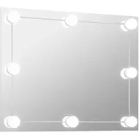 vidaXL Väggspegel utan ram LED-belysning rektangulär