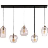 Zijlstra Glas pendellampa Riffleglass mix, dimbar, Genomskinlig / transpare, Vardagsrum / matsal, Glas, Pendellampa