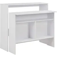 vidaXL Barbord med 2 bordsskivor vit 130x40x120 cm