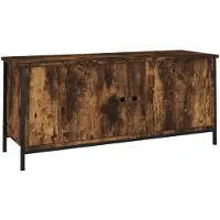 vidaXL Tv-bänk med dörrar rökfärgad ek 102x35x45 cm konstruerat trä