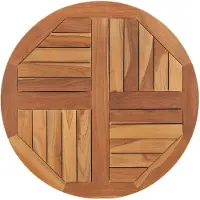 vidaXL Bordsskiva massiv teak rund 2,5 cm 70 cm