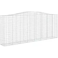 vidaXL Gabion bågformad 400x50x160/180 cm galvaniserat järn