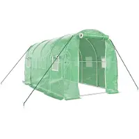 vidaXL Växthus med stålram grön 8 m² 4x2x2 m