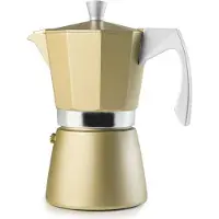 Jamon Espressokanna - IBILI - Evva Golden - 9 Koppar - 450 ml - Aluminiumgjutgods