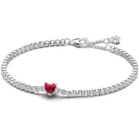 Pandora Red Sparkling Heart Sterling silver hjärtarmband 590041C02-20