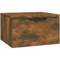 vidaXL Väggmonterat sängbord rökfärgad ek 34x30x20 cm