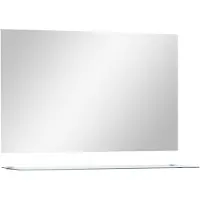 vidaXL Badrumsspegel med hylla 100x60 cm härdat glas