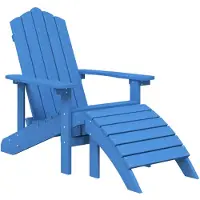 vidaXL Adirondackstol med fotpall HDPE aquablå