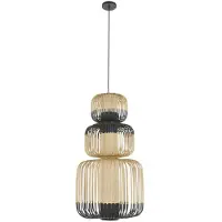 Forestier Taklampa , Bamboo, dimbara, Svart, Vardagsrum, Bambu, Design