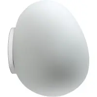 Foscarini Design vägglampa Gregg MIDI, dimbar, Vitt / opal, Vardagsrum / matsal, Glas, Design, Vägglampa, vägglampa inomhus