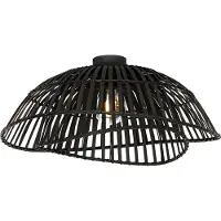 QAZQA Orientalisk taklampa svart bambu 62 cm - Pua