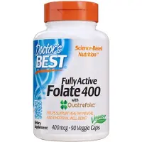 Doctors Best , Fullt Aktiv Folsyra 400 med Quatrefolic, 400 mcg, 90 Veggie Kapslar