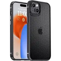 IPaky iPhone 15 Plus Hybrid Skal - Kolfiber - Svart