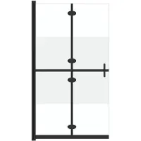 vidaXL Vikbar duschvägg med halvfrostat ESG-glas 80x190 cm
