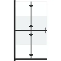 vidaXL Vikbar duschvägg med halvfrostat ESG-glas 120x190 cm
