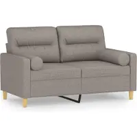 vidaXL 2-sits soffa med prydnadskuddar taupe 120 cm tyg