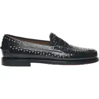 Sebago för kvinnor. 78118KW Dan Studs Leather Loafers svart (37), Hud, Karta, 1 till 3 cm, Ingen, Casual, Parti, Klassisk