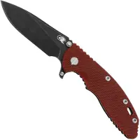 Rick Hinderer Knives Rick Hinderer XM18 3.5 Skinny Slicer Magnacut Black DLC Red G10, pocket knife