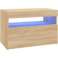 vidaXL TV-bänk med LED-belysning sonoma-ek 60x35x40 cm