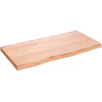 vidaXL Bordsskiva ljusbrun 80x40x(2-4) cm behandlad massiv ek