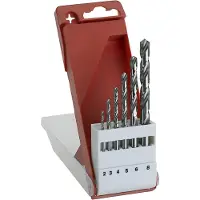 Bosch 2609255060 HSS Metall-spiralborrset 6 delar 2 mm, 3 mm, 4 mm, 5 mm, 6 mm, 8 mm Slipat DIN 338 Cylinderskaft 1 set