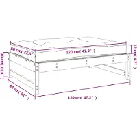 vidaXL Fotpall för trädgården honungsbrun 120x80 cm massiv furu