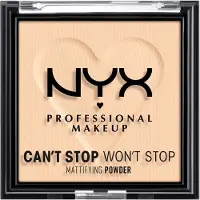 Nyx Can’t Stop Won’t Stop Mattifying Powder Kompaktpuder 6 g Nr. 02 - Light