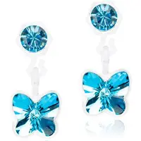 Blomdahl Örhängen Pendant Butterfly, Aquamarine - Stjärnurmakarna