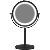 Gillian Jones - Table Mirror w. Strong LED Light - Mat Black