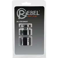 Rebel Ball - penisring och testikelsträckare set - svart