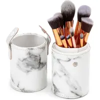 Zoe Ayla Makeup Brush Set and Cylindric Case 10 Pices Marble Sminkborstset 1 st