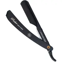 Parker Shaving Parker Black Steel Push Type Barber/Straight Razor