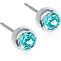 Blomdahl Örhängen Bezel Turquoise 5 mm
