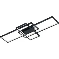 TRIO Lighting Smart taklampa Thiago, dimbar, Svart, Vardagsrum / matsal, Metall, Modern, Smarta hem taklampa