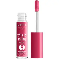 Nyx Professionell smink Det här är Milky Gloss Milkshakes återfuktande läppglans med doftfärg 10 Strawberry Horchata 4 ml