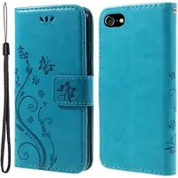 Mtp Products iPhone 7/8/SE (2020)/SE (2022) Butterfly Series Plånboksfodral - Blå