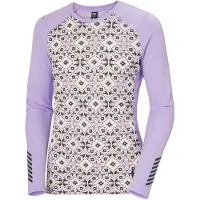 Helly Hansen Lifa Active Graphic Crew Long Sleeve Base Layer Lila L Kvinna