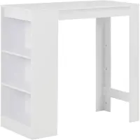 vidaXL Barbord med hylla Vit 110x50x103 cm 280211