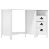 vidaXL Skrivbord Hill med 3 lådor 120x50x74 cm massiv furu