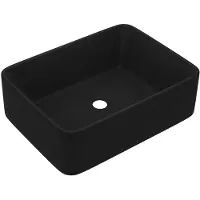 vidaXL Lyxigt handfat matt svart 41x30x12 cm keramik