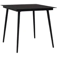 vidaXL Trädgårdsbord svart 80x80x74 cm stål och glas