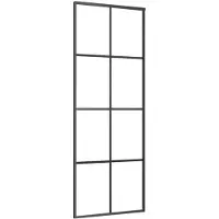vidaXL Skjutdörr aluminium med ESG-glas 76x205 cm svart