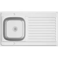 vidaXL Diskbänksset och avlopp Inbyggd diskbänk Hemma kökstvättställ inomhus Silver 1000x600x155 mm Stål 147237