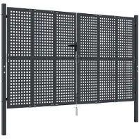 Super Merchant Vidaxl Trädgårdsgrind, Antracitfärgad, 300X175 Cm, Stål