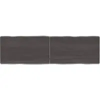 vidaXL Bordsskiva mörkbrun 140x40x(2-6) cm massivt trä levande kant