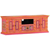 vidaXL Tv-bänk rosa 110x30x40 cm massivt mangoträ