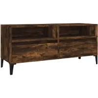 vidaXL Tv-bänk rökfärgad ek 100x34,5x44,5 cm konstruerat trä