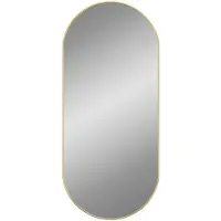 vidaXL Väggspegel guld 100x45 cm oval