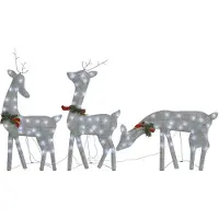 vidaXL Julrenar familj 270x7x90 cm silver kallvit