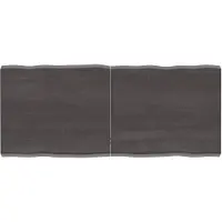 vidaXL Bordsskiva mörkbrun 140x60x(2-6) cm massivt trä levande kant